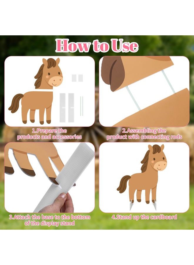 APUDWN Farm Animals Party Decorations, 4 Pack 23" x 15" Large Farm Animals Cardboard Cutouts Stand Up, Farmhouse Theme Photo Booth Props for Birthday Party Baby Shower Classroom Decoration - Image 3