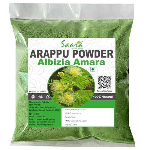 Saara HERBAL FRESH Arappu Powder 300g | Albizia Amara | Usilam | Green Arappu for Hair wash & Hair care (Pack of 3 X 100g) - Image 1
