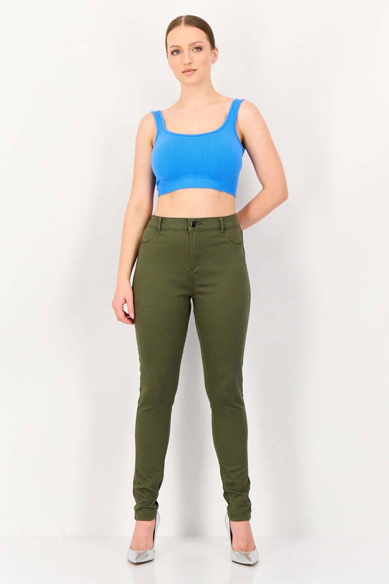 DOROTHY PERKINS Women Regular Fit Solid Frankie Chino Pants, Olive - Image 2