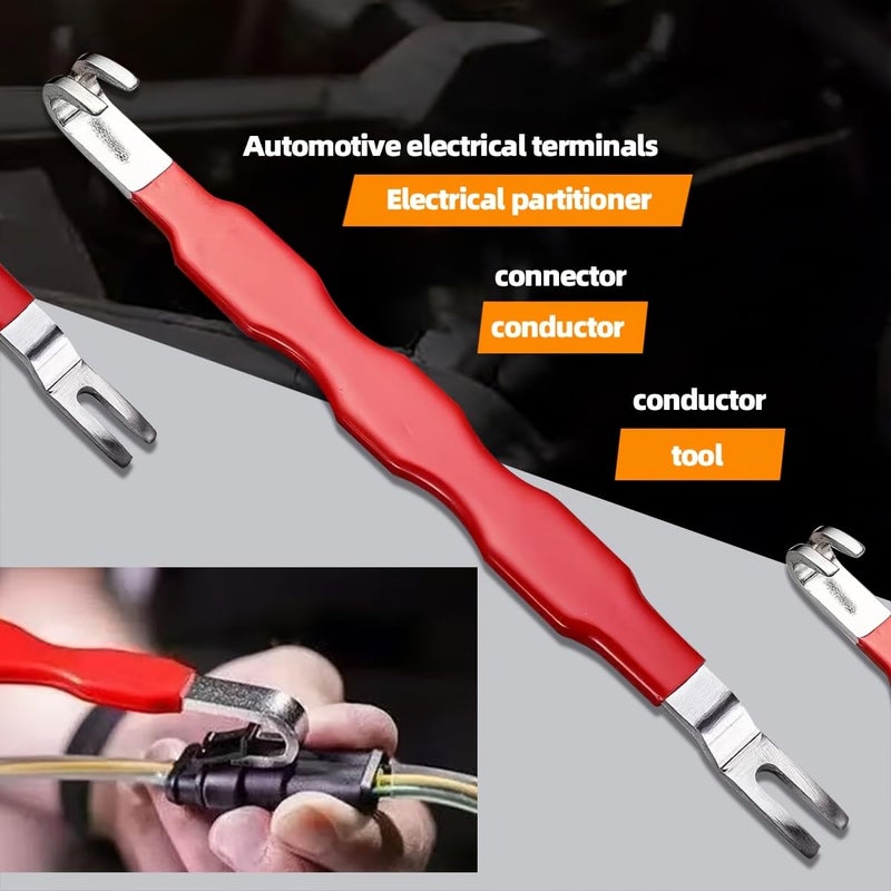 Double-Ended Automotive Electrical Connector Separator, Carbon Steel Wire Harness Clip Pry Bar, No-Slip Handle, Multi-Function - Random Color - Image 2
