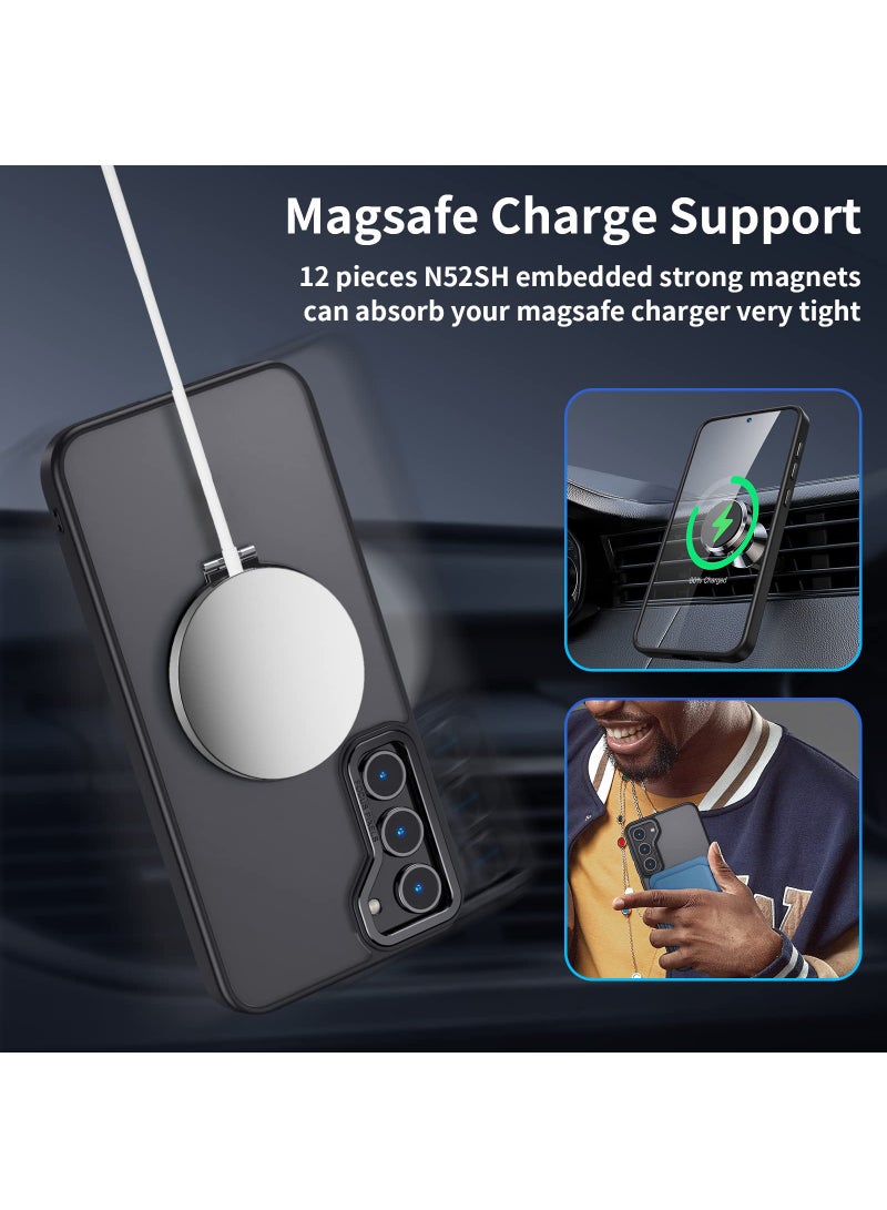 For Samsung Galaxy S24 FE Cover, 360° Rotatable Magnetic Ring Stand Case, TPU+PC Shockproof Bumper Mobile Back Cover, Matte Anti-fingerprint Protective Casing - Image 5