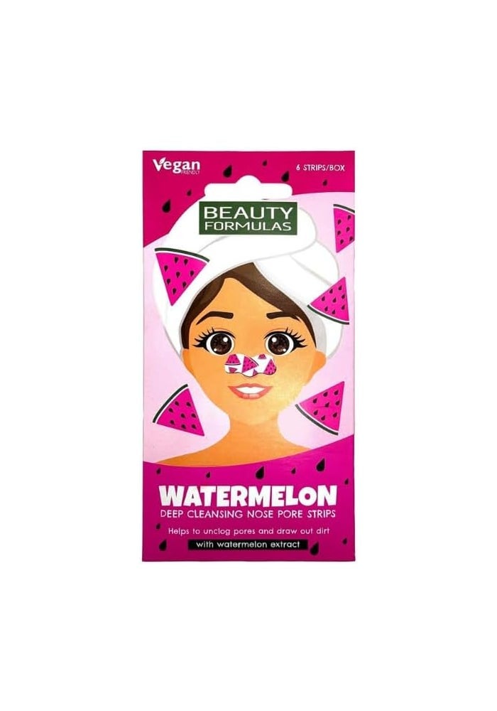 Beauty Formulas Watermelon Deep Cleansing Nose Pore Strips - 6 Strips