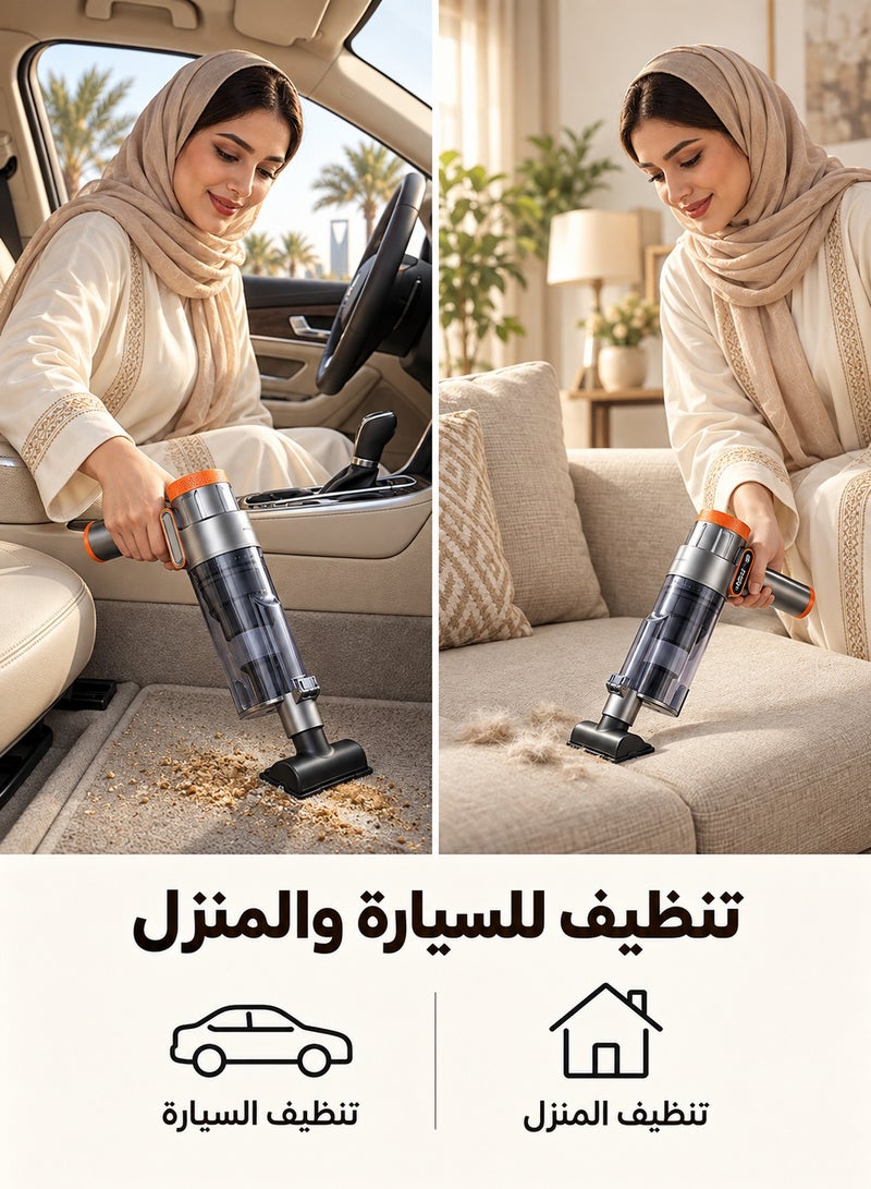 سويتو SUITU مكنسة سيارة لاسلكية بقوة شفط 18000Pa، محرك بدون فرشاة 80000RPM، مكنسة يدوية ومنفاخ هواء 2 في 1، جهاز تنظيف قابل لإعادة الشحن مع شاشة LED وملحقات متعددة للسيارة والمنزل - Image 3