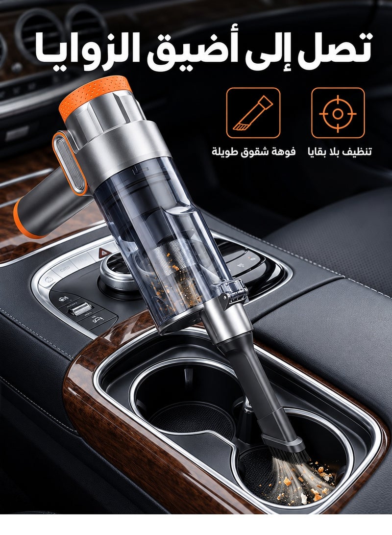سويتو SUITU مكنسة سيارة لاسلكية بقوة شفط 18000Pa، محرك بدون فرشاة 80000RPM، مكنسة يدوية ومنفاخ هواء 2 في 1، جهاز تنظيف قابل لإعادة الشحن مع شاشة LED وملحقات متعددة للسيارة والمنزل - Image 5