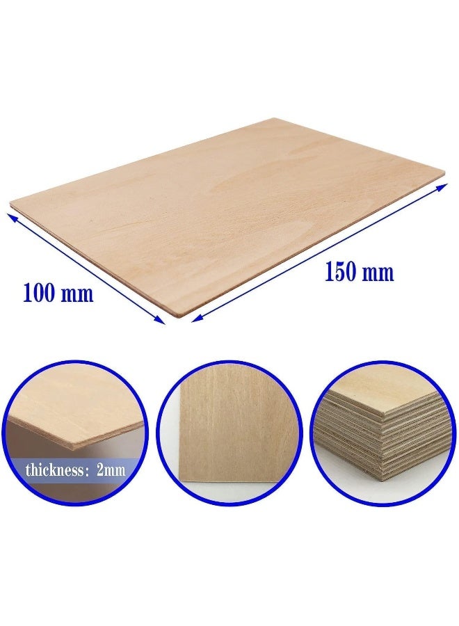 BPA ألواح خشبية BPA® (20 قطعة)، خشب مضغوط غير مكتمل لبناء المنازل (150X100X2 مم) - Image 2