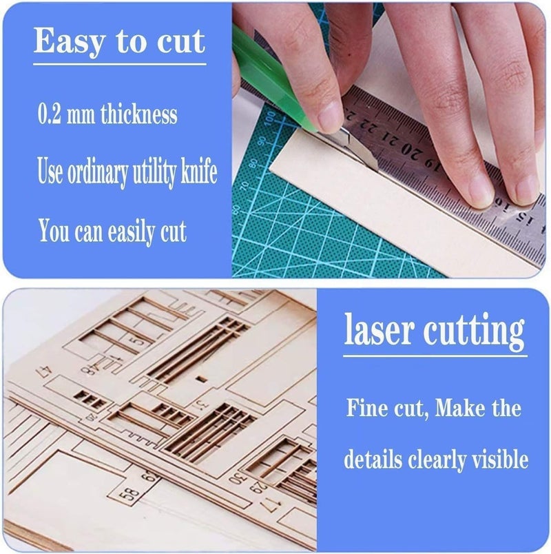 BPA ألواح خشبية BPA® (20 قطعة)، خشب مضغوط غير مكتمل لبناء المنازل (150X100X2 مم) - Image 4