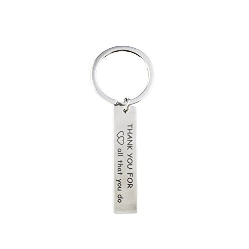 Meiligo Silver Keychain, Thank You Gift for Nurse, Teacher, Coach, Employee - Image 1