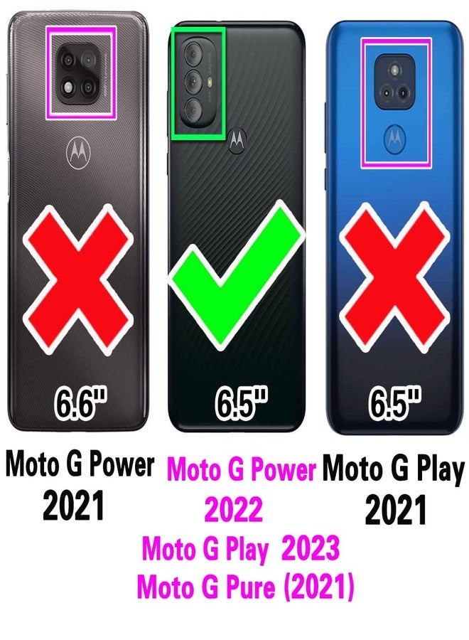 Asuwish Phone Case for Motorola Moto G Power 2022/MotoG Play 2023/G Pure 2021 Zipper Wallet Magnetic Detachable Cover with Screen Protector Strap Flip Card Holder Slot XT2271DL XT2165DL XT2163DL Rose Gold - Image 2