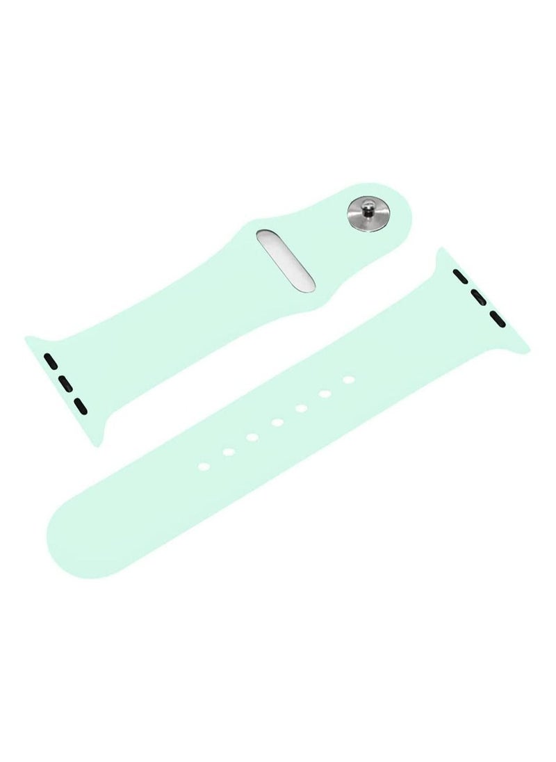 VITION - Sports Band for Apple Watch 42mm 44mm 45mm Soft Silicone Replacement Wrist Strap for iWatch Series 7/SE/6/5/4/3/2/1 Beryl - Image 1