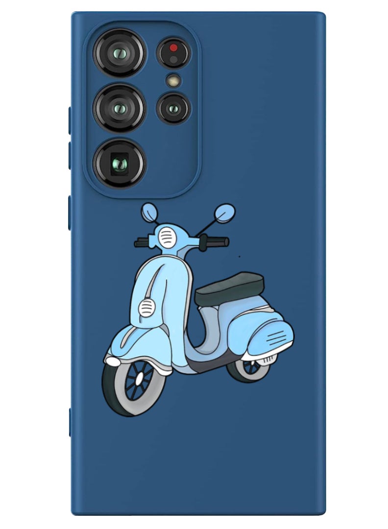 Theodor Protective Slim Fit Case Liquid Silicone Cover with Full Body Protection Anti-Scratch Shockproof Case For Samsung Galaxy S24 Ultra (Blue) - Scooter - Image 1