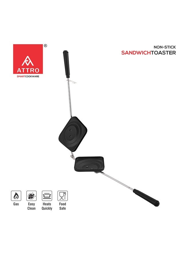 ATTRO محمصة ساندويتش غاز غير لاصقة أترّو عادية (أسود) - Image 2