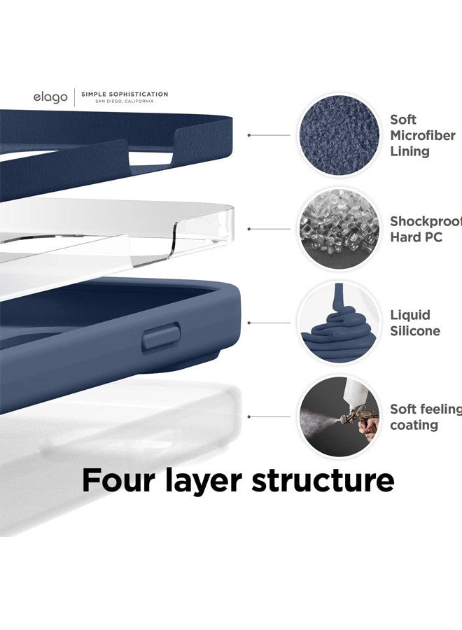 Rock Pow Compatible with iPhone 14 Case, Liquid Silicone Case, Full Body Protective Cover, Shockproof, Slim Phone Case, Anti-Scratch Soft Microfiber Lining, 6.1 inch Jean Indigo - Image 5
