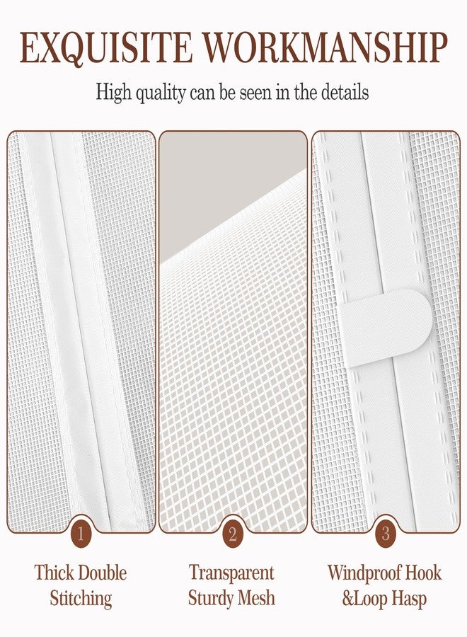 Yotache White Magnetic Screen Door Fits Door Size 72 x 80, Screen Size 74" x 81" Double Door Net Curtain for Sliding Door - Image 5