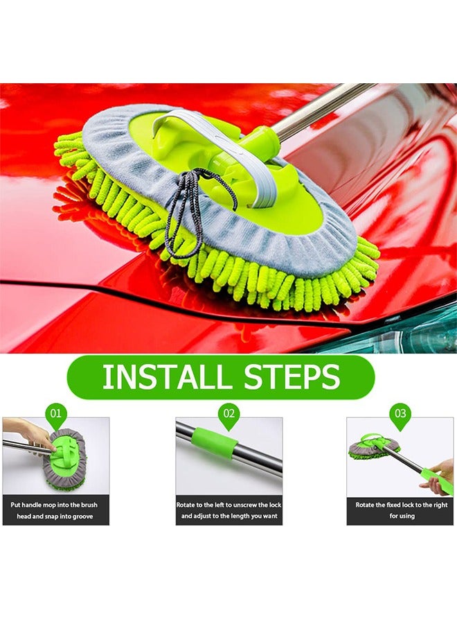 Generic Car wash mop, Car wash brush Kit, Glove mop sponge, long-handled chenille microfiber, Car wash mop Kit Car Care Kit, Scratch-free replacement head, Car RV truck  - Image 5