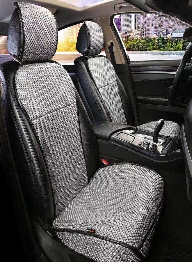 Auto Newer Summer Luxury Breathable Car Seat Cover Fit Four Seasons, Universal Front of Car Seat Cushions, Bottom Seat Covers of Full Wrapped Edge,Universal Fit for 95% Cars,SUV,Pickup,Van(Grey，2PCS) - Image 1