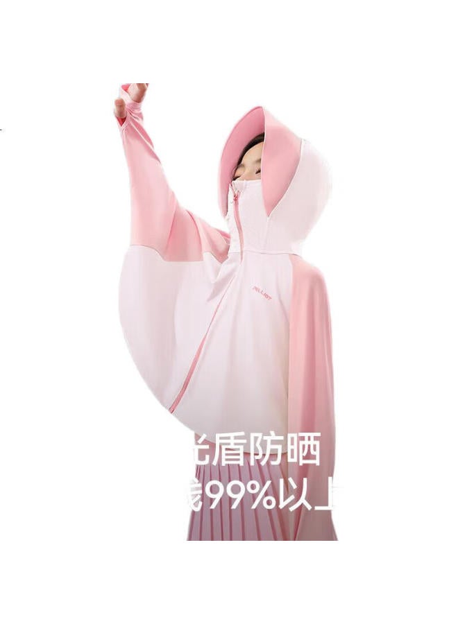 PELLIOT Outdoor Children'S Sun Protection Clothing, Summer Uv-Resistant Sunscreen Garment, Cool And Breathable Cape, 13221245, Blue And White, Size 140 - Image 1