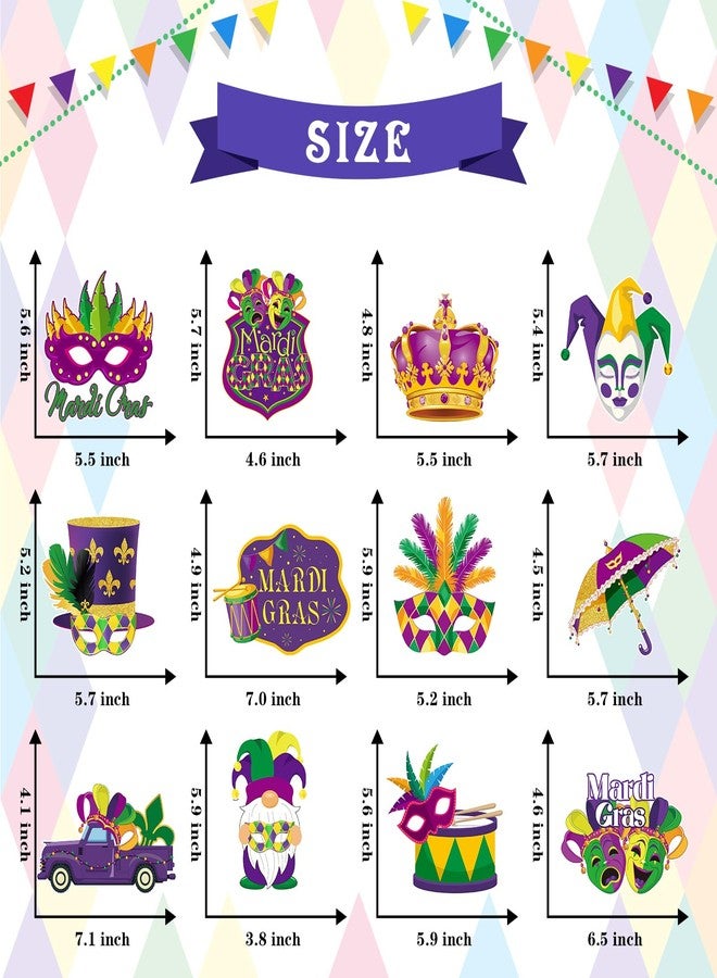 INNORU Mardi Gras Hanging Swirls Streamers, Foil Ceiling Mardi Gras Carnival Party Swirls Supplies, Masquerade Crown Mask Saint Patrick's Day Mardi Gras Party Hanging Decorations Supplies 18 PCS - Image 2