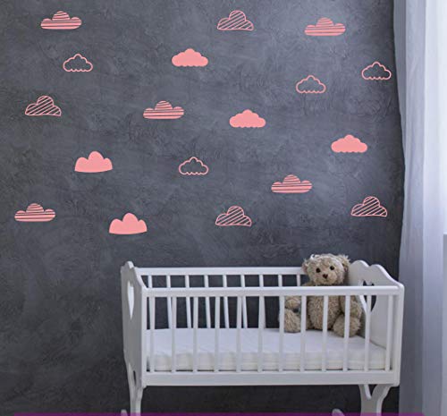 Yyart Cloud Wall Decals Wall Decor Kids Room Cloud Wall Stickers Vinyl Decals for Baby Boys Girls Nursery Toddler Room Decor Wall Stickers Nursery A64 (White) - Image 4