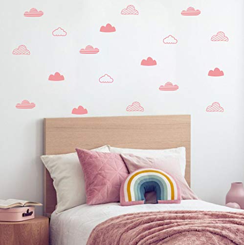 Yyart Cloud Wall Decals Wall Decor Kids Room Cloud Wall Stickers Vinyl Decals for Baby Boys Girls Nursery Toddler Room Decor Wall Stickers Nursery A64 (White) - Image 1
