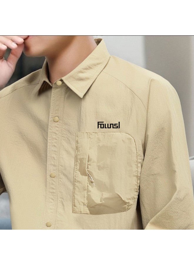 FOLUNSI men's Shirt - Uv Protection, Comfortable & Skin-friendly, Business Casual Daily Wear Lapel Jacket - Image 5