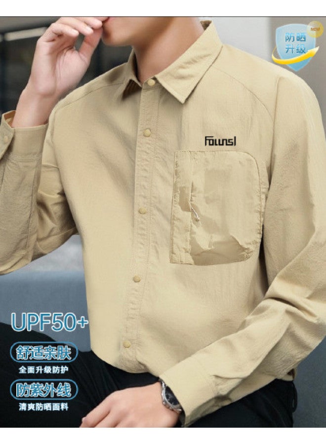 FOLUNSI men's Shirt - Uv Protection, Comfortable & Skin-friendly, Business Casual Daily Wear Lapel Jacket - Image 1