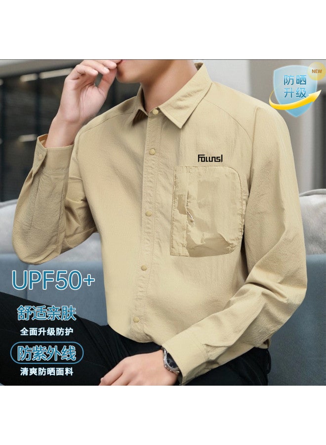 FOLUNSI men's Shirt - Uv Protection, Comfortable & Skin-friendly, Business Casual Daily Wear Lapel Jacket - Image 2