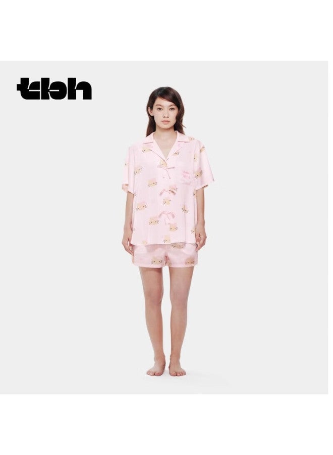 Tbh Sanrio o Kitty Starlight Satin Long Homewear Set Wearable Pajamas Short Millennium Pink S - Image 1