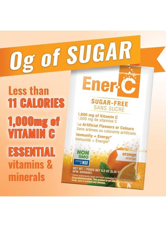 Ener-C Sugar Free Orange Multivitamin Drink Mix, 1000mg Vitamin C, Non-GMO, Vegan, Real Fruit Juice Powders, Natural Immunity Support, Electrolytes, Gluten Free, 1-Pack of 30  - Image 3