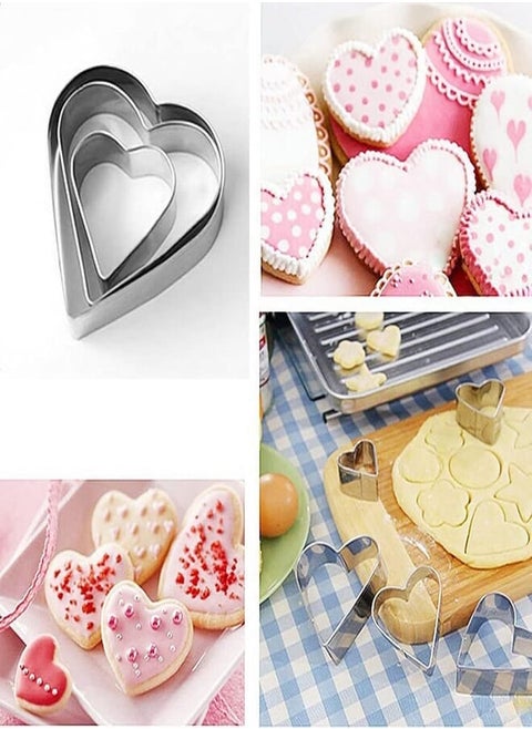 elyassin Cookie Cutters for Cake, Biscuits and Fondant Set of 5 Pieces - Assorted Shapes