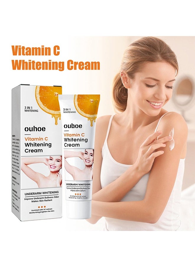 Vitamin C Underarm Whitening And Moisturizing Cream, Elbow Curve Joints Melanin Brighten Skin Tone Improve Dullness Glow Whitening Cream 50G