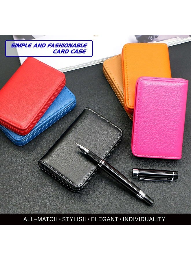 Padike Business Name Card Holder Luxury PU Leather,Business Name Card Holder Wallet Credit Card ID Case/Holder for Men & Women - Keep Your Business Cards Clean(Rose red) - Image 2