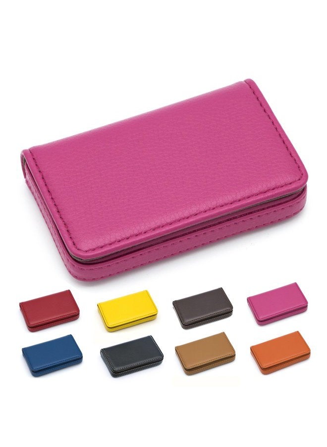 Padike Business Name Card Holder Luxury PU Leather,Business Name Card Holder Wallet Credit Card ID Case/Holder for Men & Women - Keep Your Business Cards Clean(Rose red) - Image 1