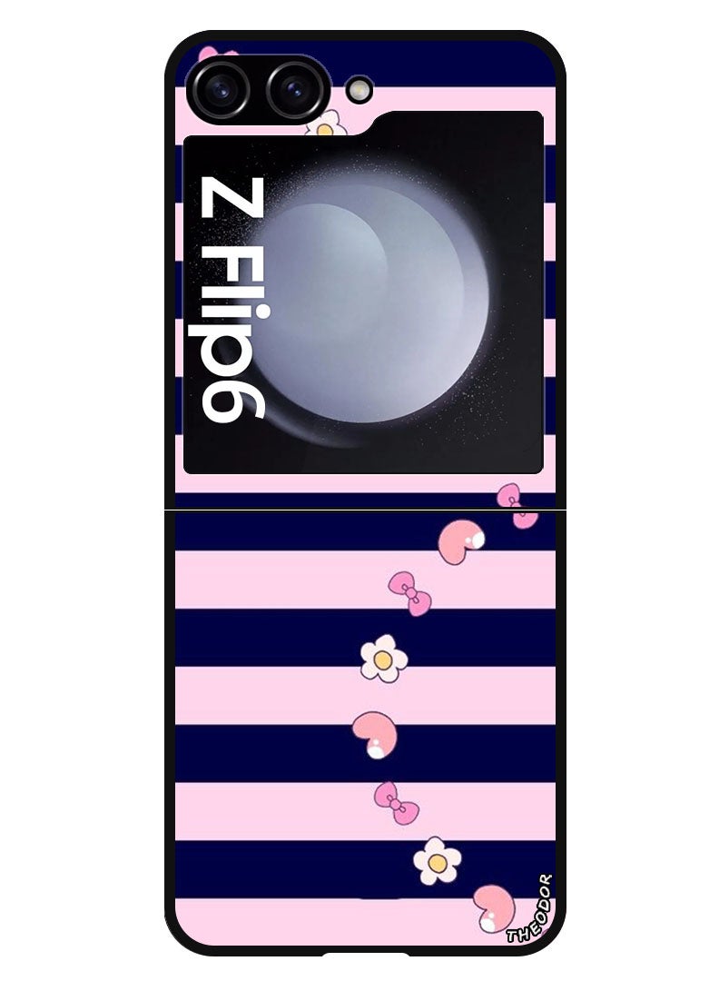 Theodor Protective Case Anti Scratch Shock Proof Bumper Cover For Samsung Galaxy Z Flip 6 Heart and Flowers - Image 1