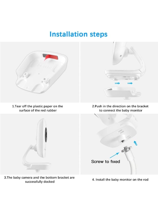 Aobelieve Flexible Clip Clamp Mount for HelloBaby HB50 Baby Monitor Camera - Image 4