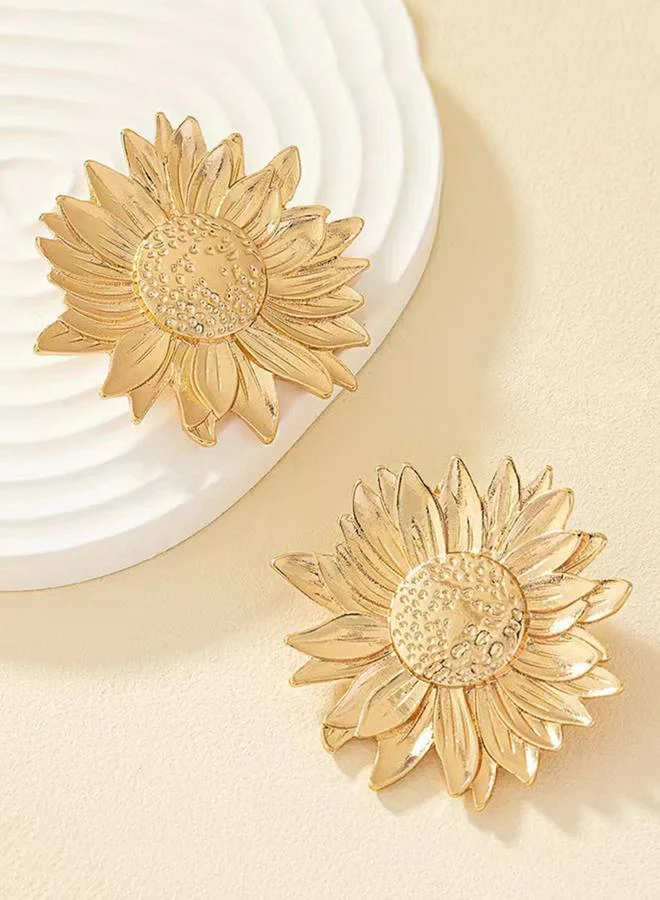 Take Two Gold Sunflower Stud Earrings