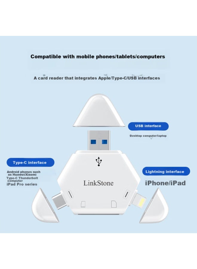 Linkstone Liantuo Multi-function Card Reader Compatible With Phones, Computers, Cameras, Sd Cards, High-speed Tf Cards, Huawei, Apple Ipad Tablets, Universal Tf Card Reader - Image 2