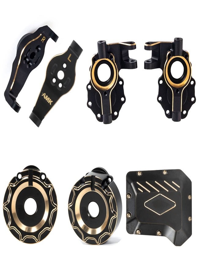 AMK TRX4 Brass C-Hubs Caster Blocks Diff Cover Brass Front Axle Counter Weight for 1/10 RC Crawler TRX6 TRX4 Upgrade Parts (A 4-in-1) - Image 1
