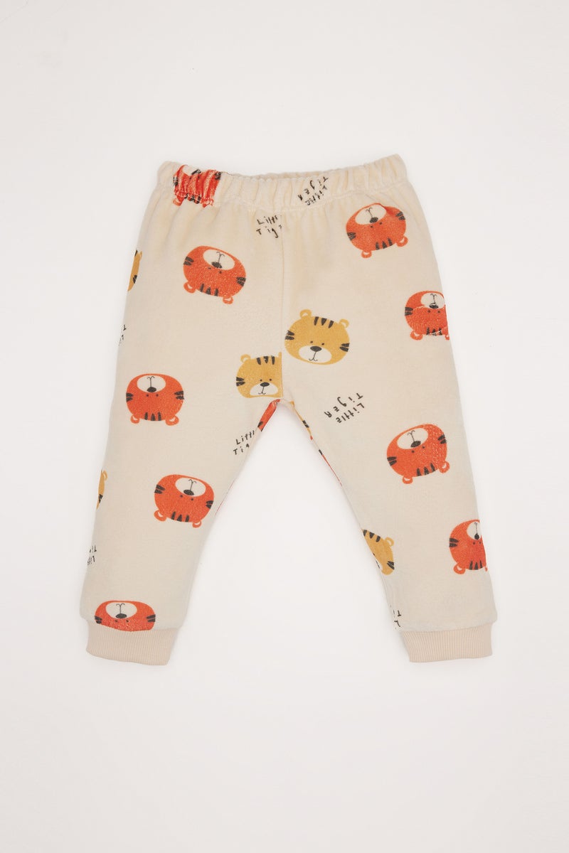 ديفاكتو طقم بيجاما بيبي اولادي قطيفة قصة عادية - قطعتين - Image 2