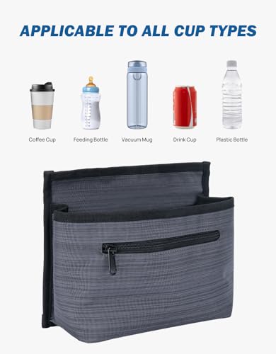 ZHCHG Luggage Travel Cup Holder Attachment for Suitcase Drink Carrier Caddy, Coffee Mug and Tumblers, Traveler Carry on Hands Free Accessory- Gifts for Flight Attendants Travelers Accessories - Image 2