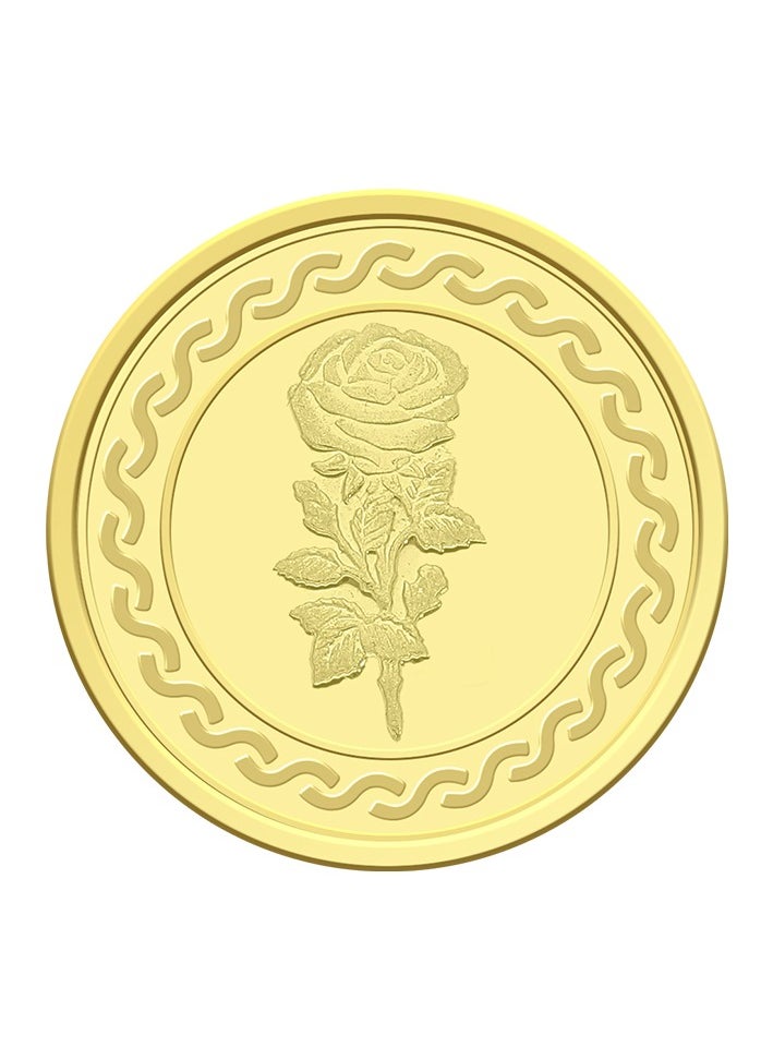 FK Jewellers - 1g Gold Coin with Flower & UAE Heritage Building Design - 1 Grams 24KT 999.9 Purity - Image 1