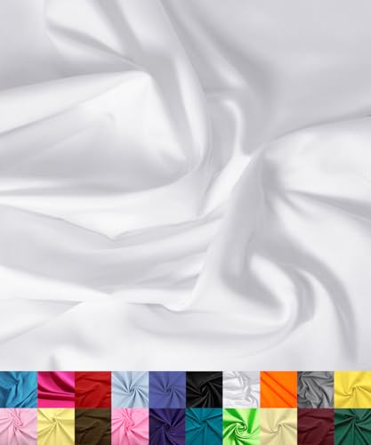 Barcelonetta | Poly Cotton Fabric for Sewing | Broadcloth Fabric | by The Yard | 60" Wide Roll | Lightweight, Breathable | Lining, Home Textile, Skirts, Tote Bags (White, 2 Yard) - Image 1