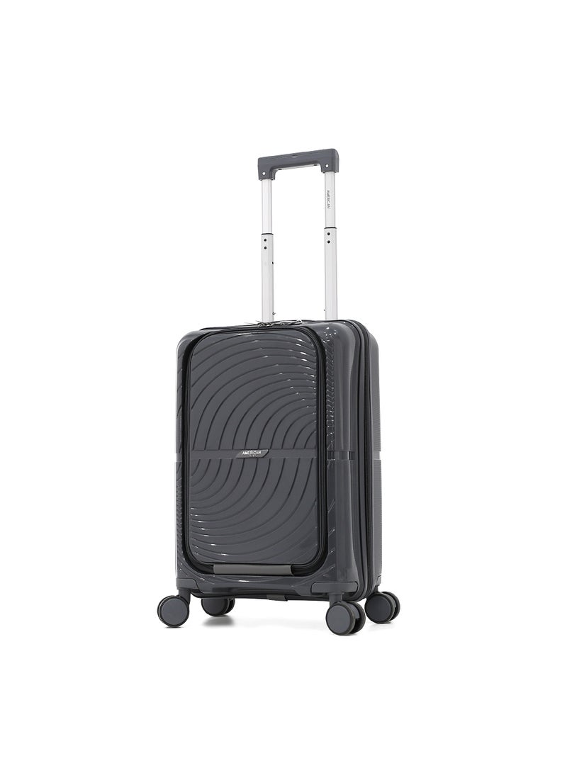 AMERICAN FLYER Unbreakable Hardshell PP Luggage Trolley Bag 20 inch Cabin Size With Double Spinner Wheels,Grey - Image 1