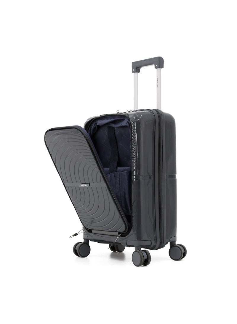 AMERICAN FLYER Unbreakable Hardshell PP Luggage Trolley Bag 20 inch Cabin Size With Double Spinner Wheels,Grey - Image 2