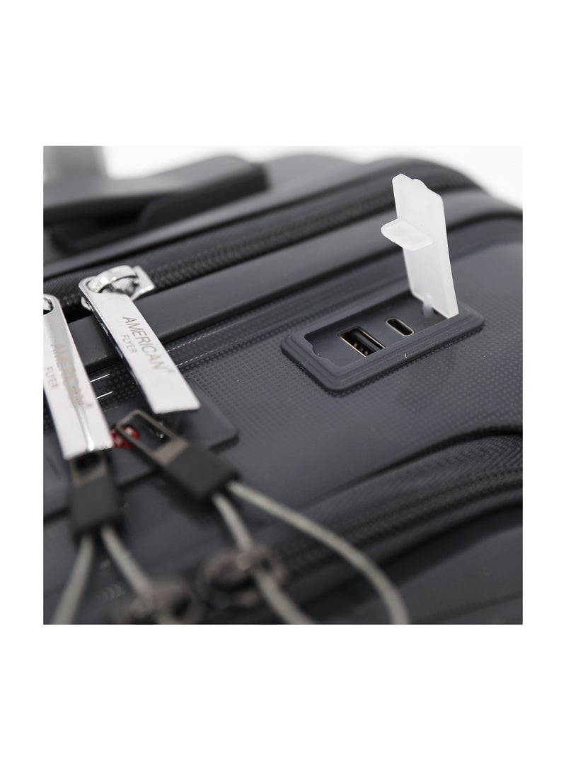 AMERICAN FLYER Unbreakable Hardshell PP Luggage Trolley Bag 20 inch Cabin Size With Double Spinner Wheels,Grey - Image 4