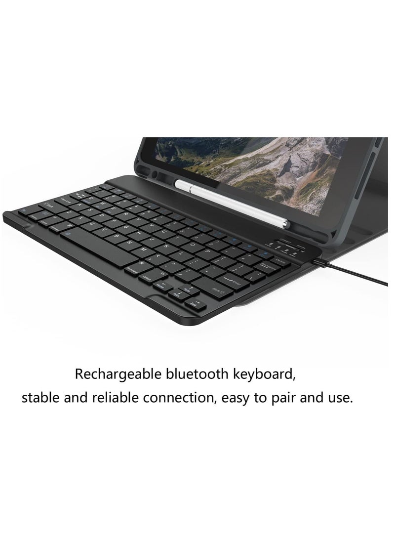 MUNTAQI Keyboard Case for iPad 9th 8th 7th Generation 10.2 inch, iPad Air 3rd Gen 10.5" 2019, iPad Pro 10.5 inch 2017 Case, Detachable Bluetooth Keyboard with Pencil Holder Folio Cover (Black) - Image 3