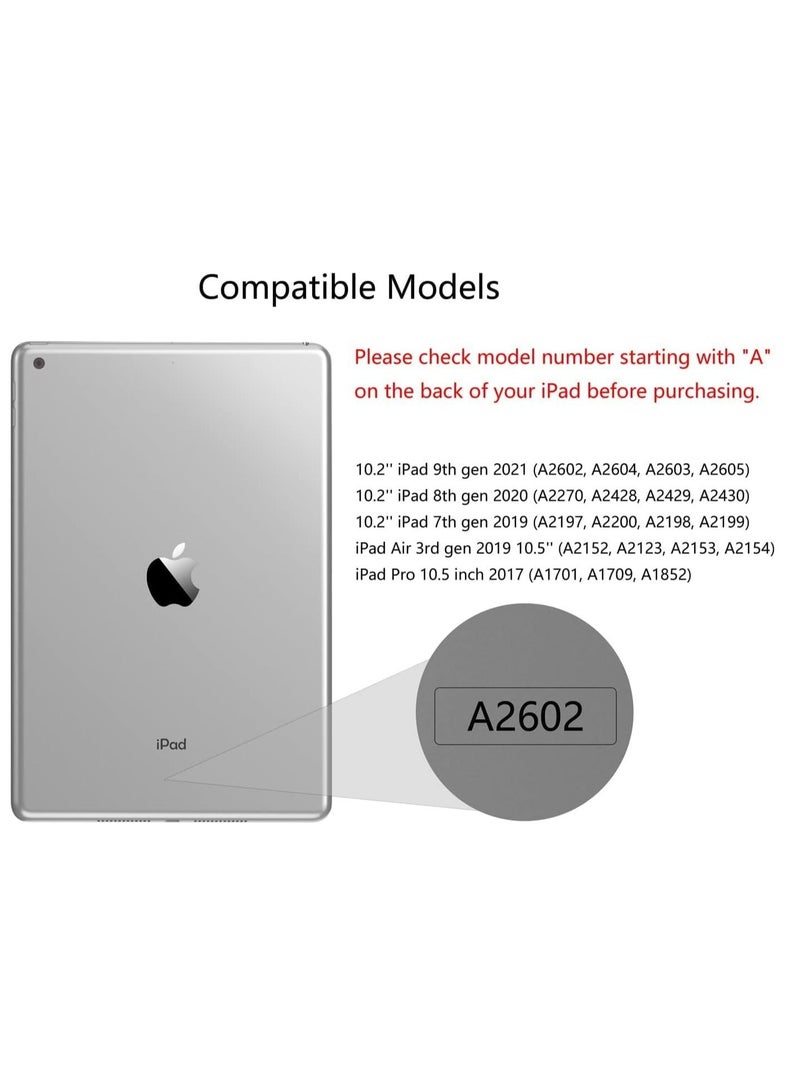 MUNTAQI Keyboard Case for iPad 9th 8th 7th Generation 10.2 inch, iPad Air 3rd Gen 10.5" 2019, iPad Pro 10.5 inch 2017 Case, Detachable Bluetooth Keyboard with Pencil Holder Folio Cover (Black) - Image 2