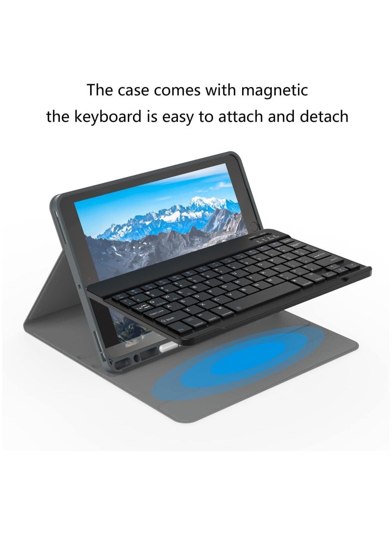 MUNTAQI Keyboard Case for iPad 9th 8th 7th Generation 10.2 inch, iPad Air 3rd Gen 10.5" 2019, iPad Pro 10.5 inch 2017 Case, Detachable Bluetooth Keyboard with Pencil Holder Folio Cover (Black) - Image 4