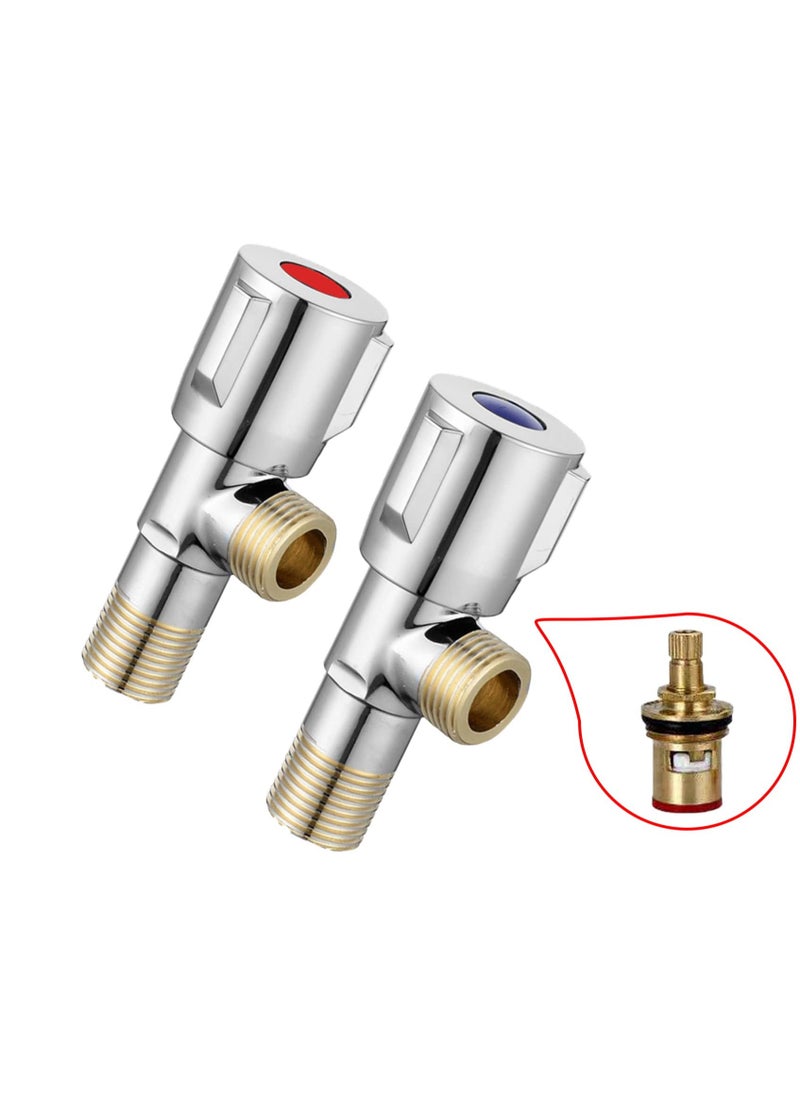 SYOSI 2pcs/set 1/2' Angle Valve,  Toilet Water Valve Sink Toilet Shut Off Valve 1/4 Turn Angle Stop Valve Water Shut Off Valve for Bathroom/Kitchen/Toilet taps/Pipes Faucet/wash Basin/toilet Valve  - Image 1