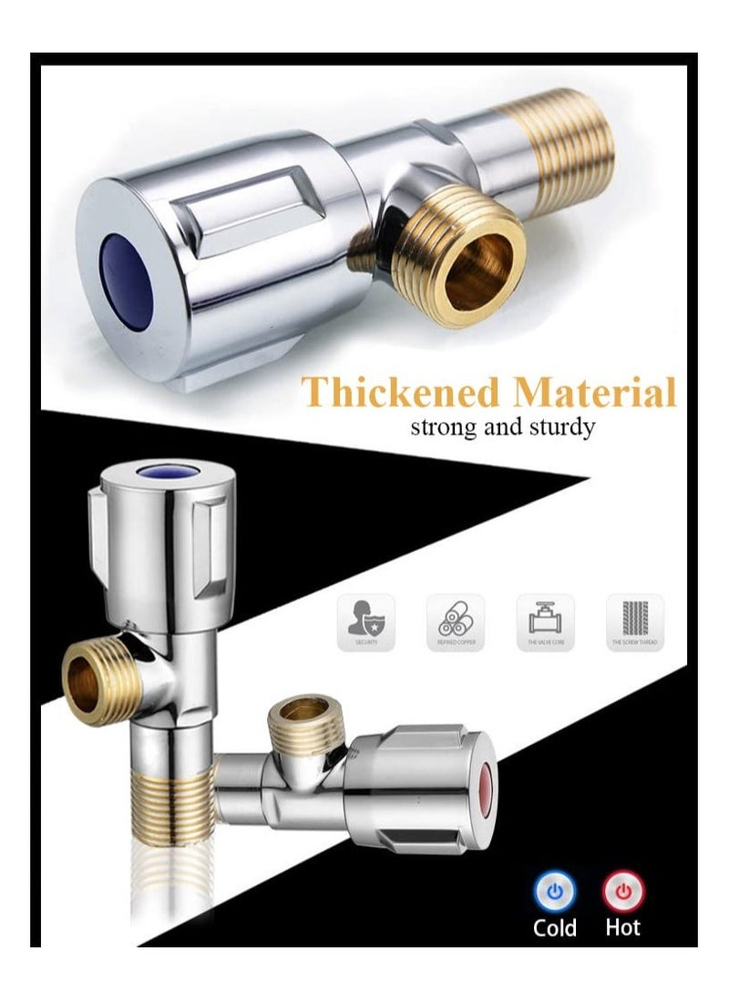 SYOSI 2pcs/set 1/2' Angle Valve,  Toilet Water Valve Sink Toilet Shut Off Valve 1/4 Turn Angle Stop Valve Water Shut Off Valve for Bathroom/Kitchen/Toilet taps/Pipes Faucet/wash Basin/toilet Valve  - Image 4
