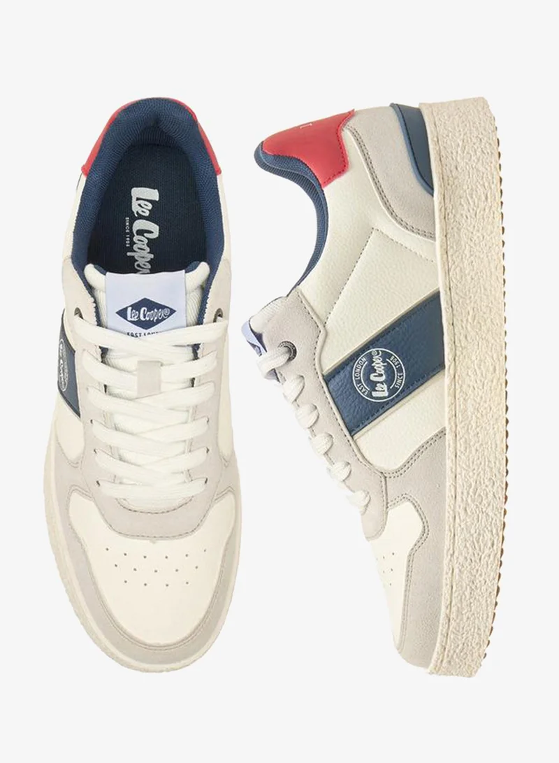 Lee Cooper WHITE Men Panelled Lace-Up Sneakers for Men | Best Price UAE